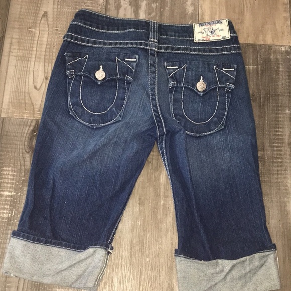 True Religion Denim Cuffed Bermuda Shorts - Picture 4 of 6
